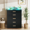 Black 5 Drawer Wood Dresser P344130