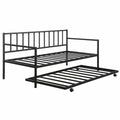 Black Twin Size Metal Daybed with Trundle L35840