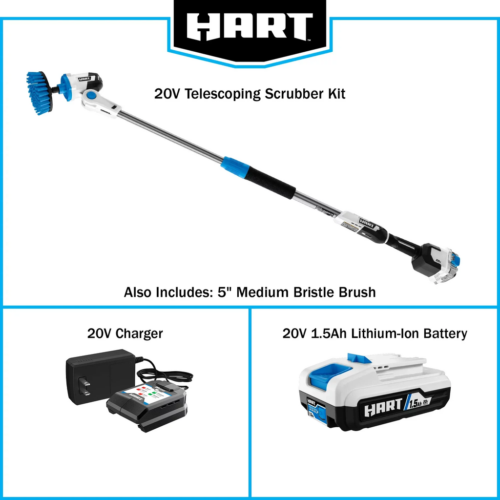20-Volt Telescoping Scrubber Kit with Battery A6886