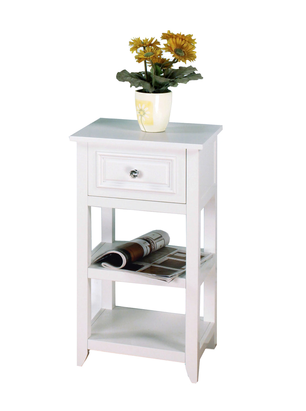 White Wooden Floor Cabinet with Drawer U675