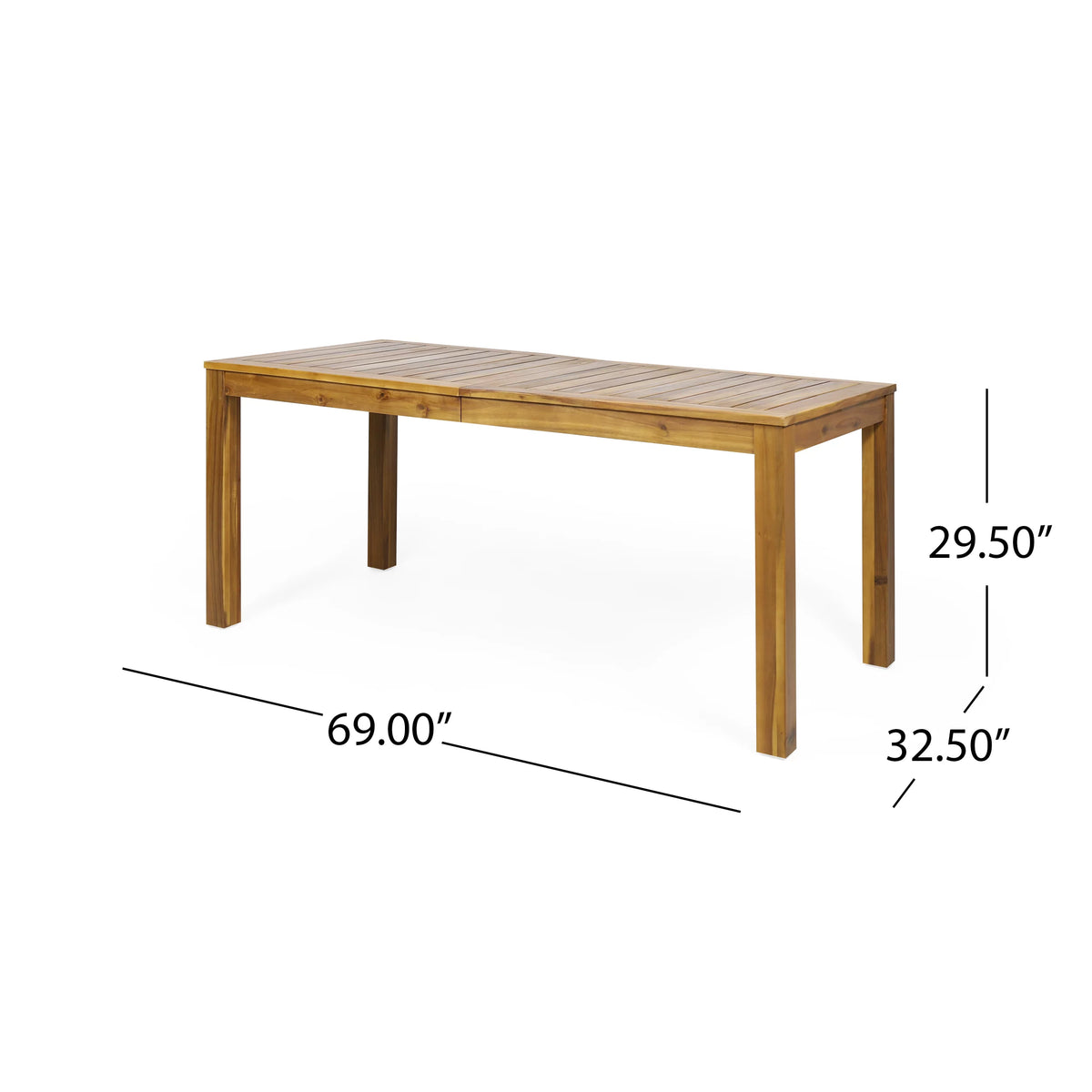 Rustic Rectangle Acacia Wood Dining Table O16798