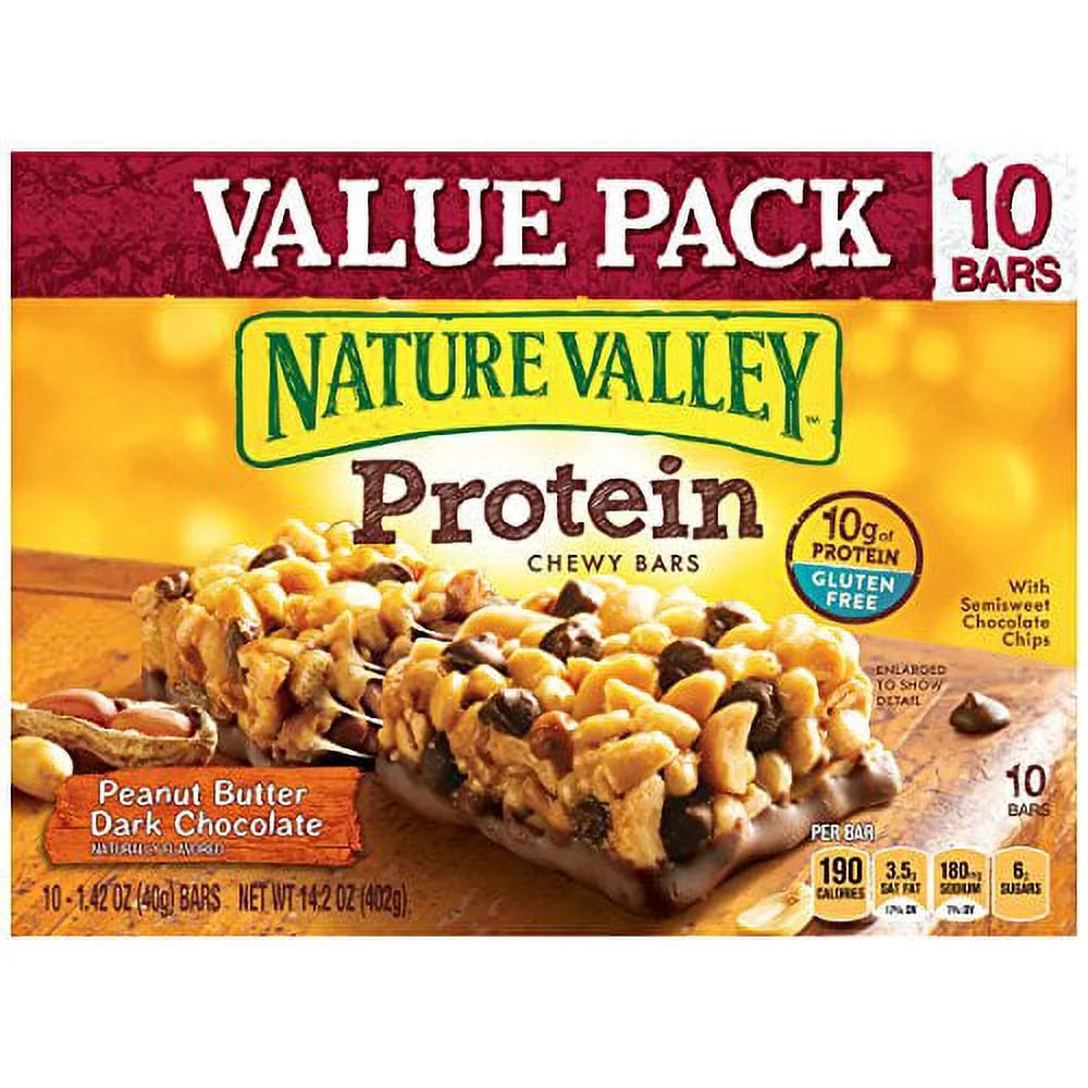 Peanut Butter Dark Chocolate Protein Chewy Bars 14.2oz Pack of 2 R385629