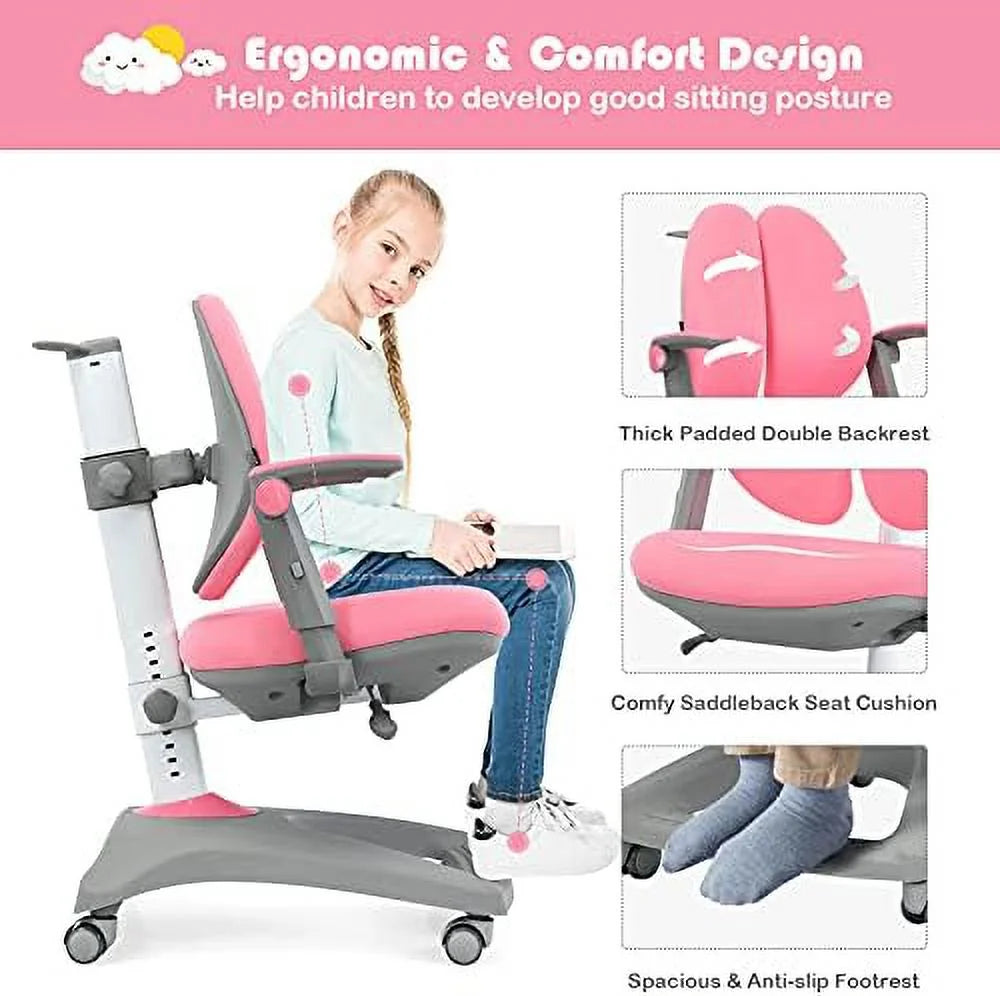 Adjustable Height Ergonomic Computer Chair with Footrest and Flip-up Armrest C48858