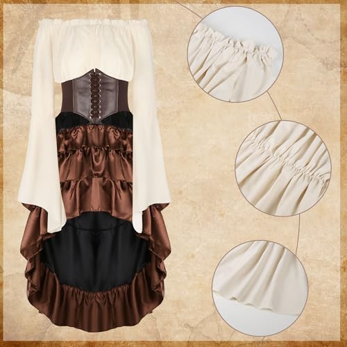 Pirate Costume Women Outfits Corset Skirt Top Accessories Q6338