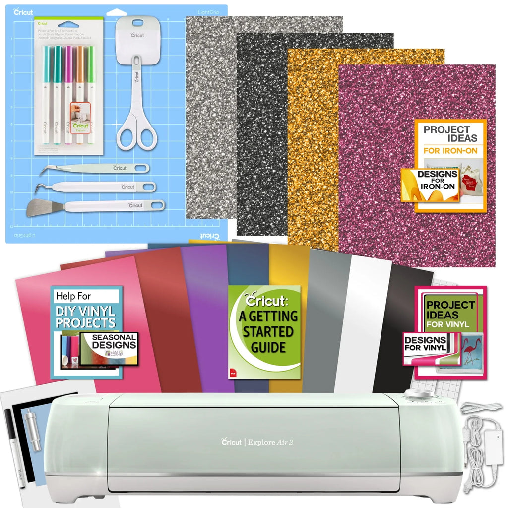 Cutting Machine with Vinyl Sampler Pack, Tool Kit, Pen Set and Cutting Mat Bundle G78094