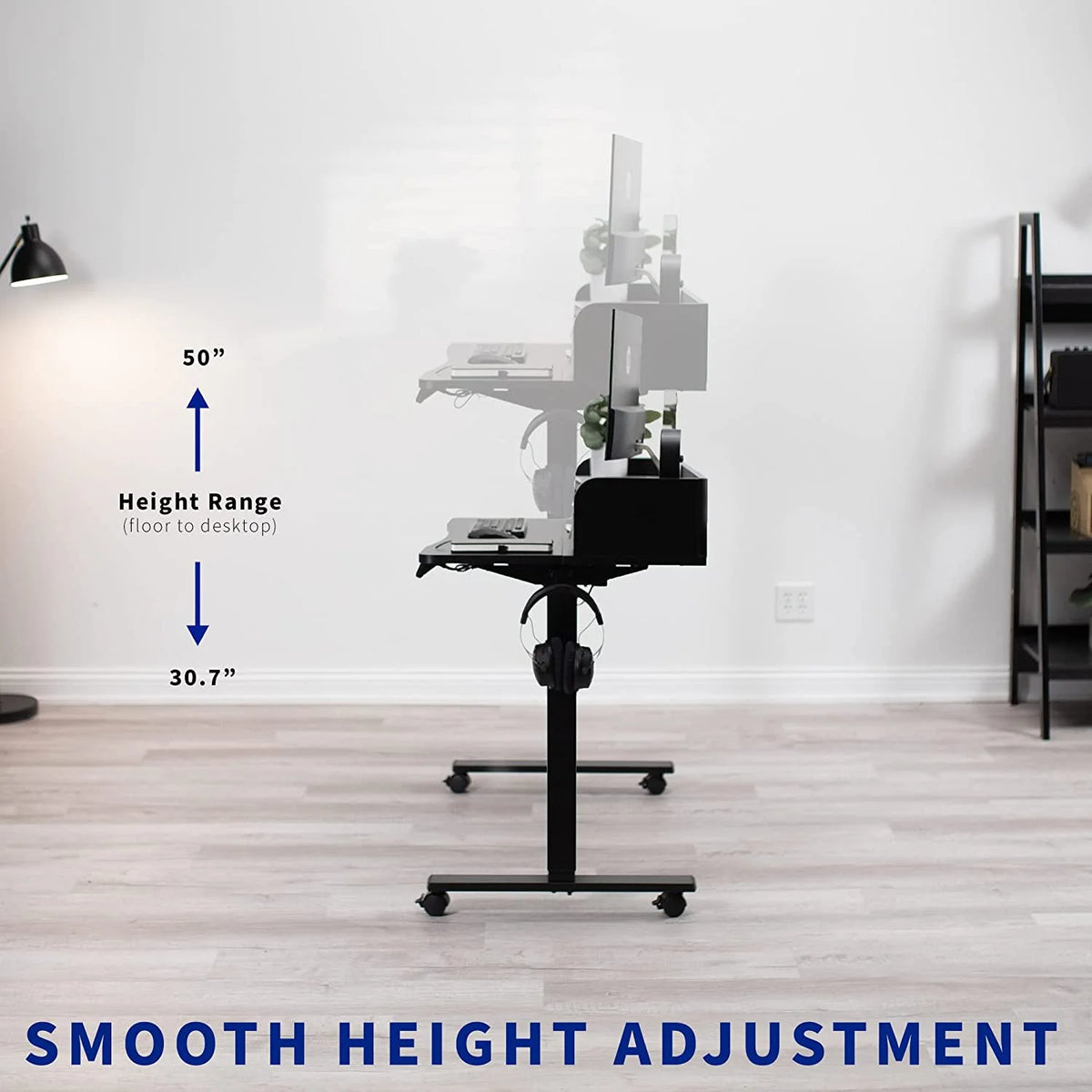 Height Adjustable Standing Desk with Storage Drawers H745481