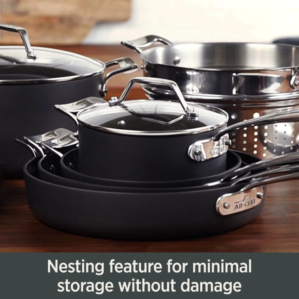 Hard Anodized Nonstick 2-Piece Fry & Sauce Pan Cookware Set J40878