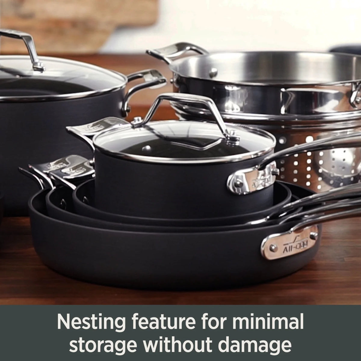 Hard Anodized Nonstick 2-Piece Fry & Sauce Pan Cookware Set J40878