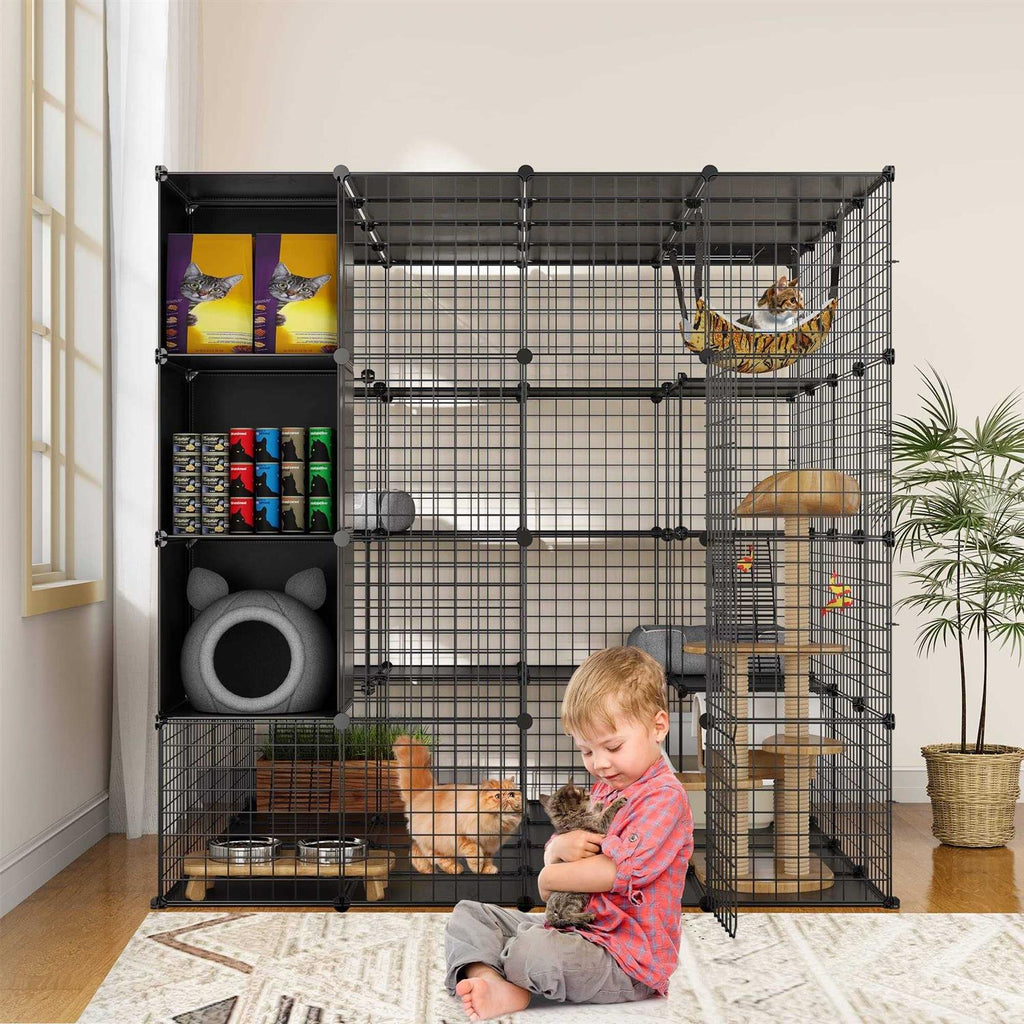 Large Indoor Metal Cat Cage with Hammock J268