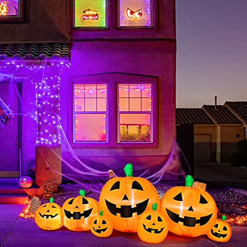 8 FT Inflatable Pumpkins LED Lights Decor U26267