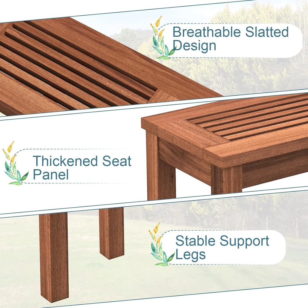 Weather Resistant Solid Wood 2 Seater Outdoor Bench S343