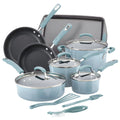 Sky Blue 14-Piece Nonstick Cookware Set S28666