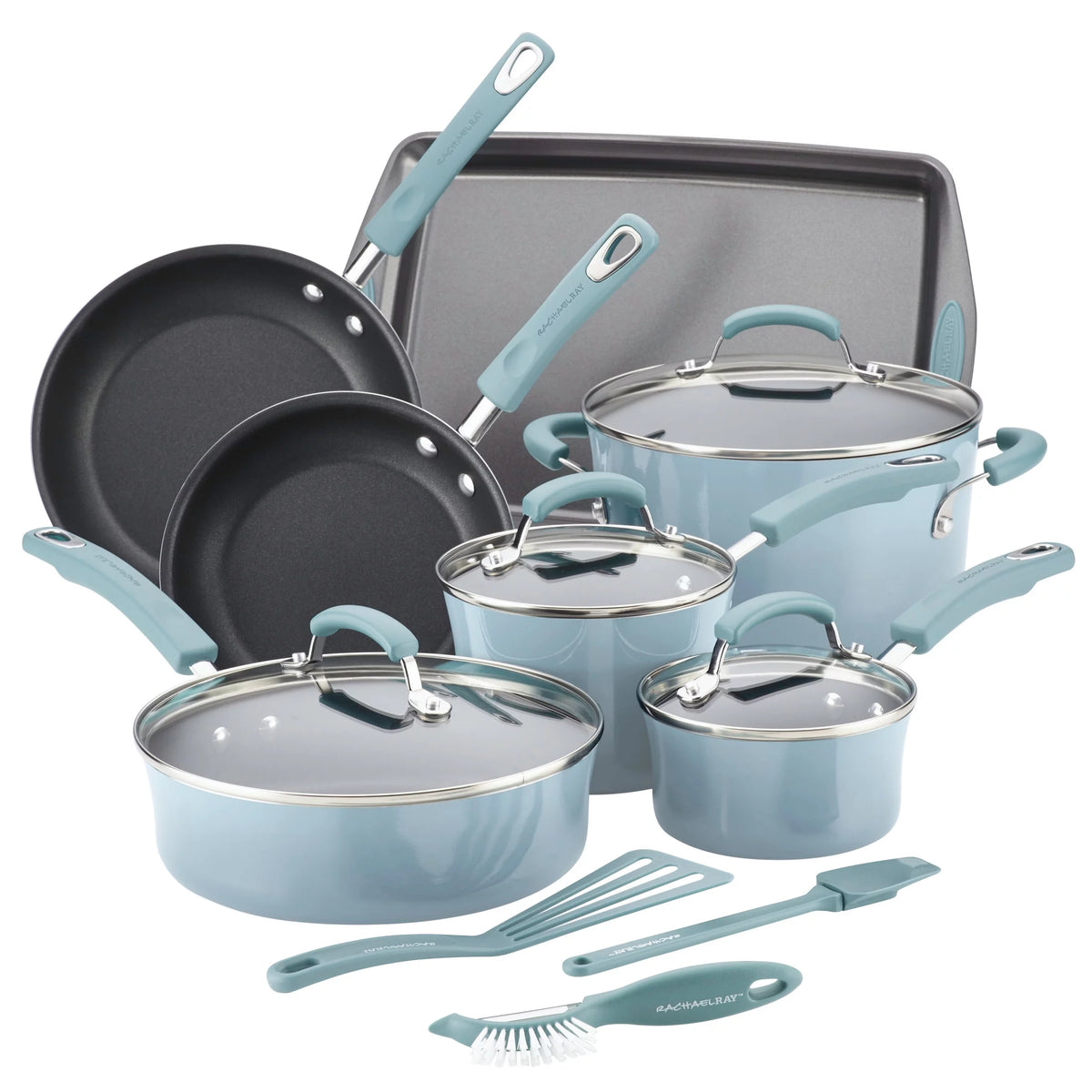 Sky Blue 14-Piece Nonstick Cookware Set S28666