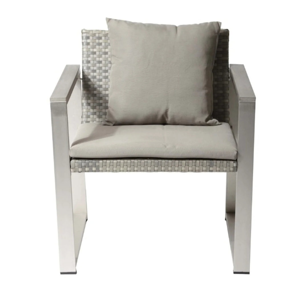Aluminum Upholstered Cushioned Chair with Rattan G10522