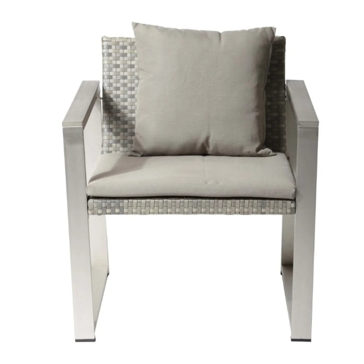 Aluminum Upholstered Cushioned Chair with Rattan G10522