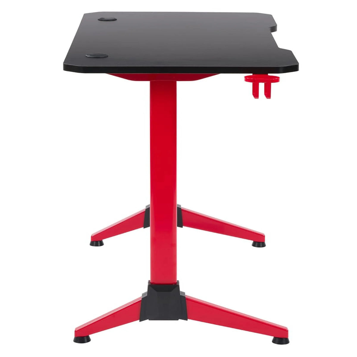 Black Engineered Wood Gaming Desk with LED Lights G860