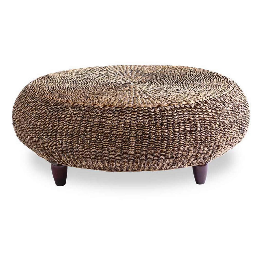 Round Table with Wicker Woven Hardwood Frame Y537559