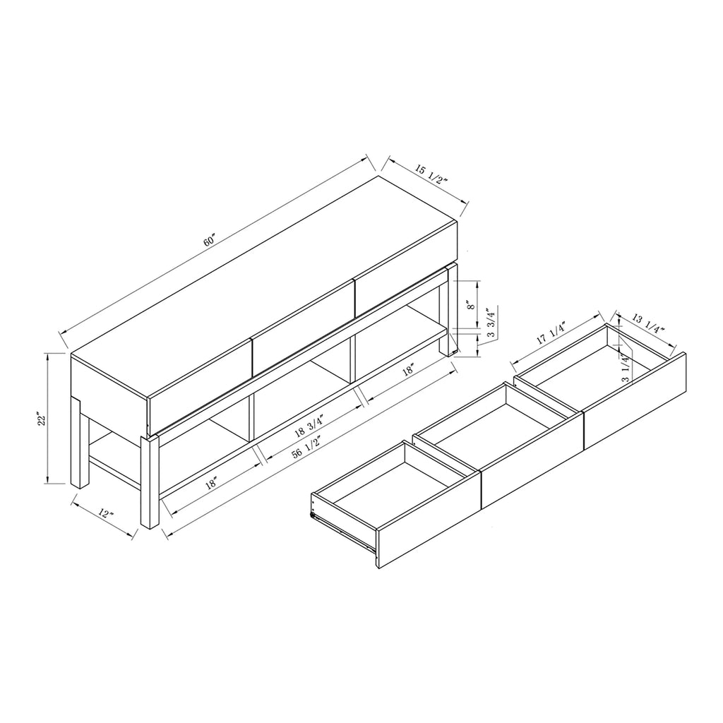 White Oak TV Stand M6296