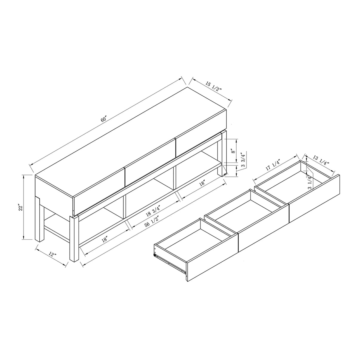 White Oak TV Stand M6296