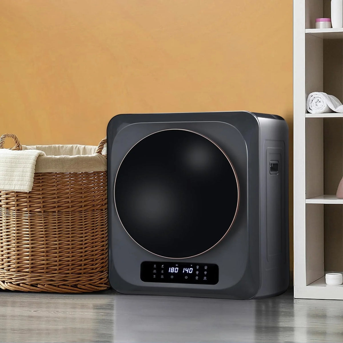 Compact Electric Laundry Dryer with Stainless Steel Drum V985388