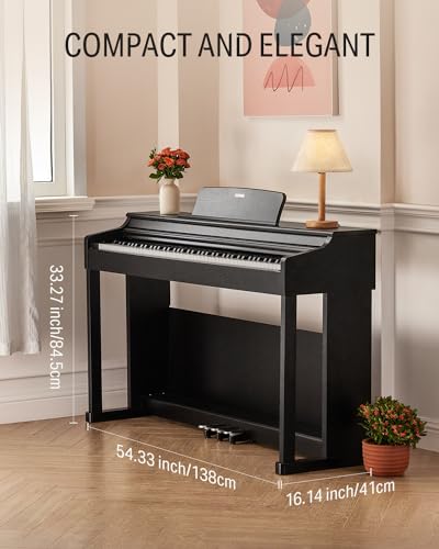 88-Key Weighted Action Digital Piano with Stand and Pedals Black X510108