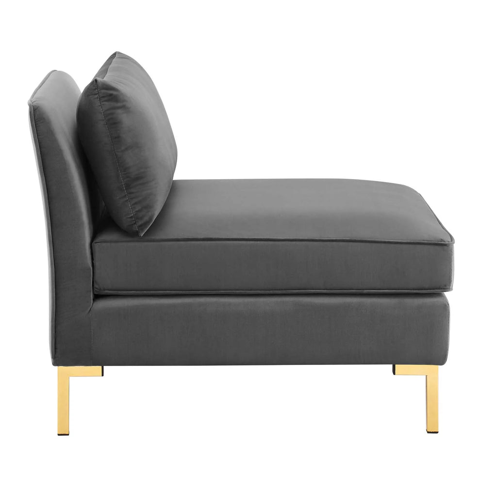 8-Piece Performance Velvet Sectional Sofa in Gray F842