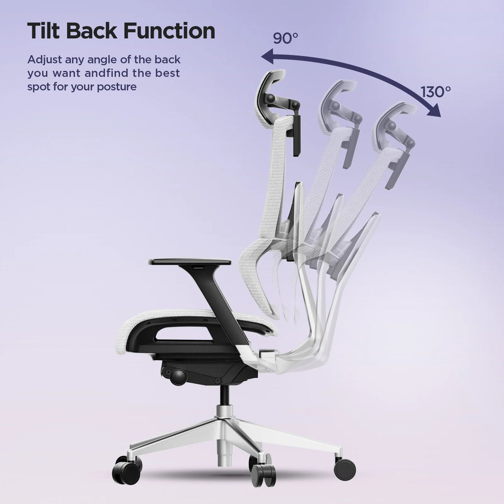 White Ergonomic Office Chair with Lumbar Support Y279722