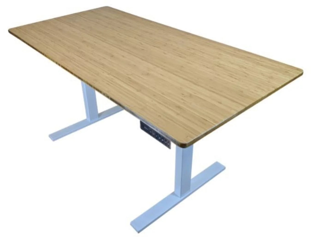 Gray Natural Bamboo Adjustable Computer Desk K8275