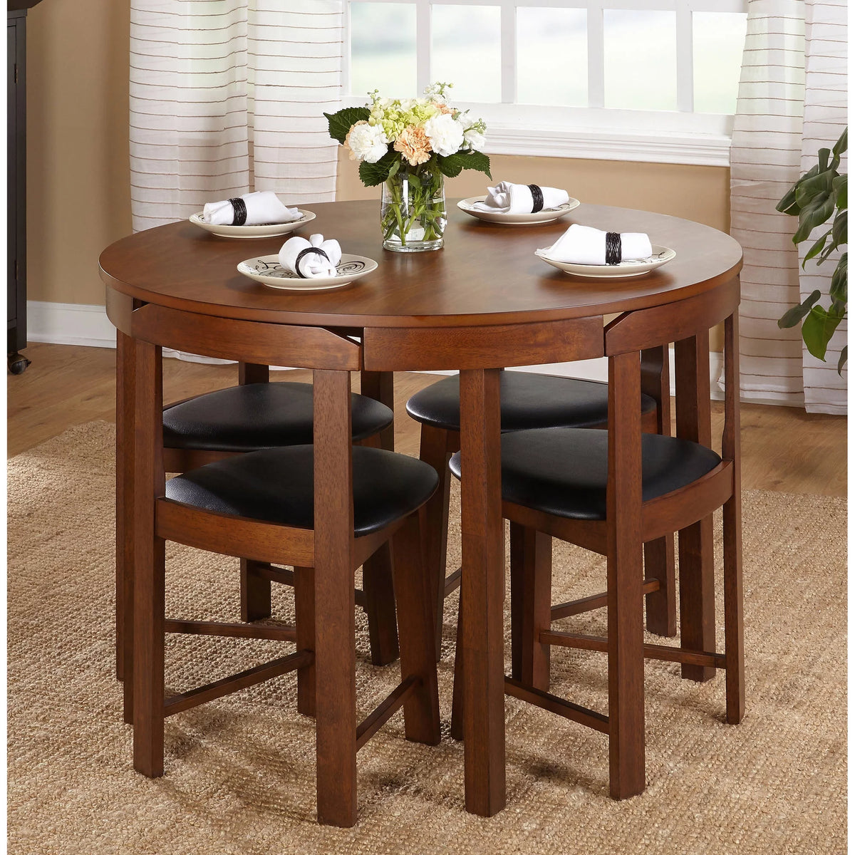 5 Piece Brown MDF Dining Set Y8339