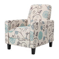 White and Blue Fabric Recliner X6653