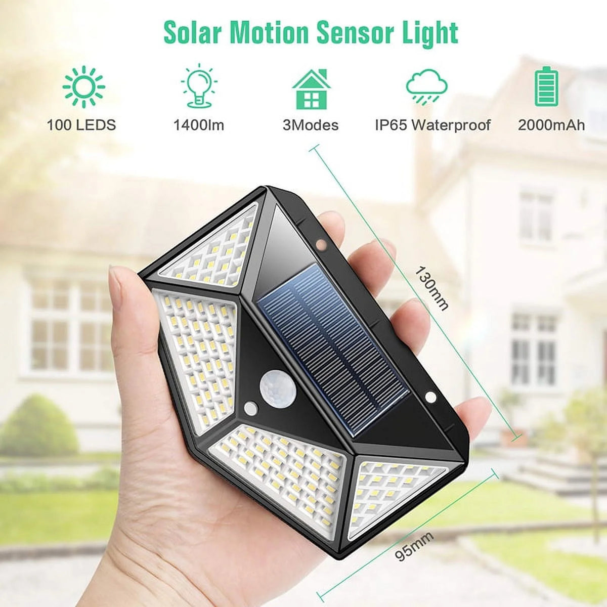100LED Solar Motion Sensor Light IP65 Waterproof 4Pcs Y603