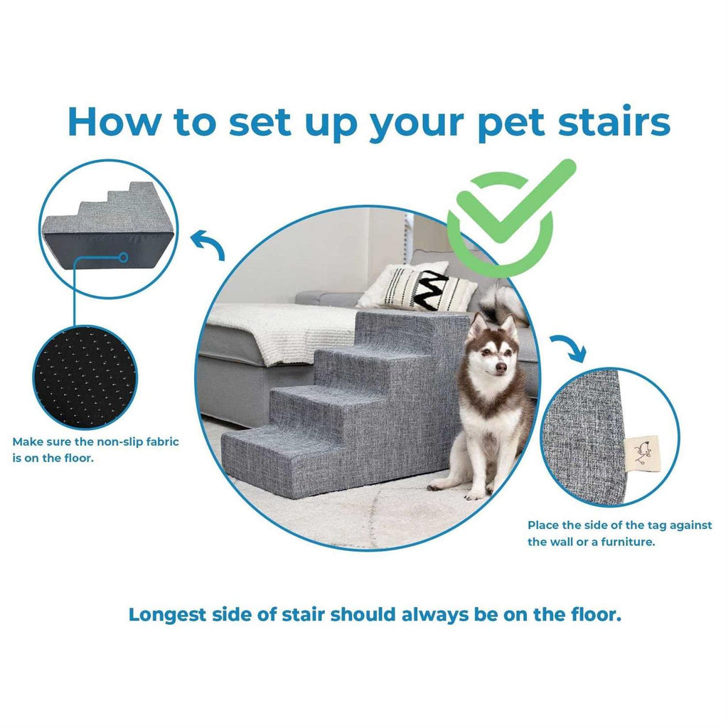 Foldable Pet Steps/Stairs with CertiPUR-US Certified Foam P25268