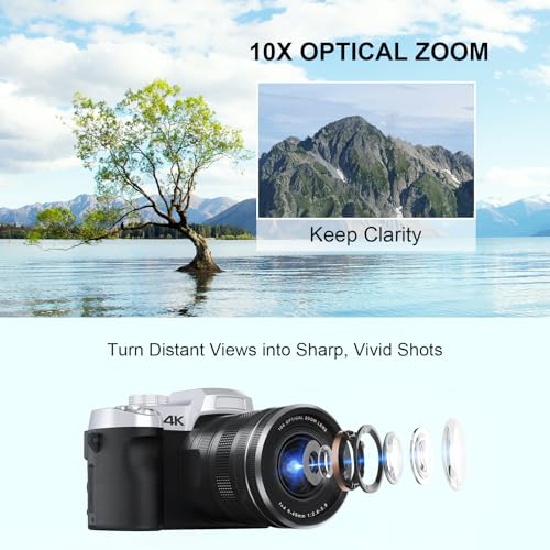 6K 64MP Compact Digital Camera with Microphone W1309