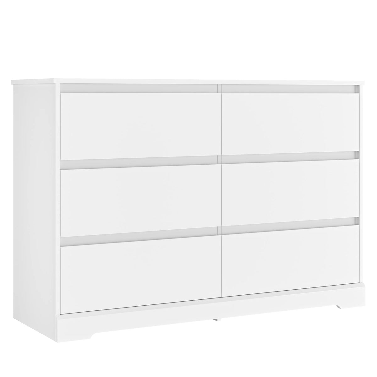 White 6 Drawer Wood Dresser B57662