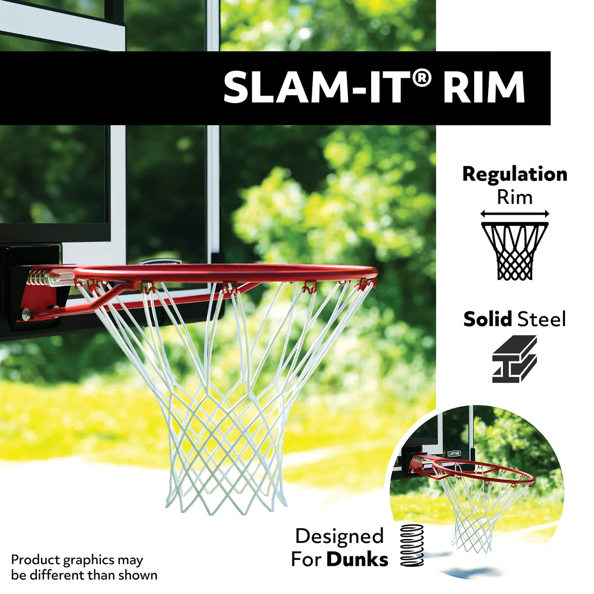 44 inch Polycarbonate Basketball Backboard and Rim Combo Y872849