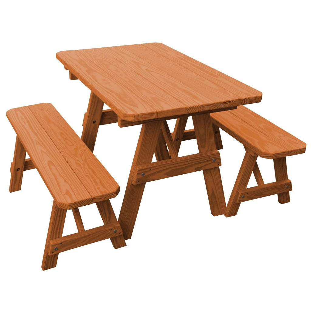 Pressure Treated Pine Picnic Table with 2 Benches I528365