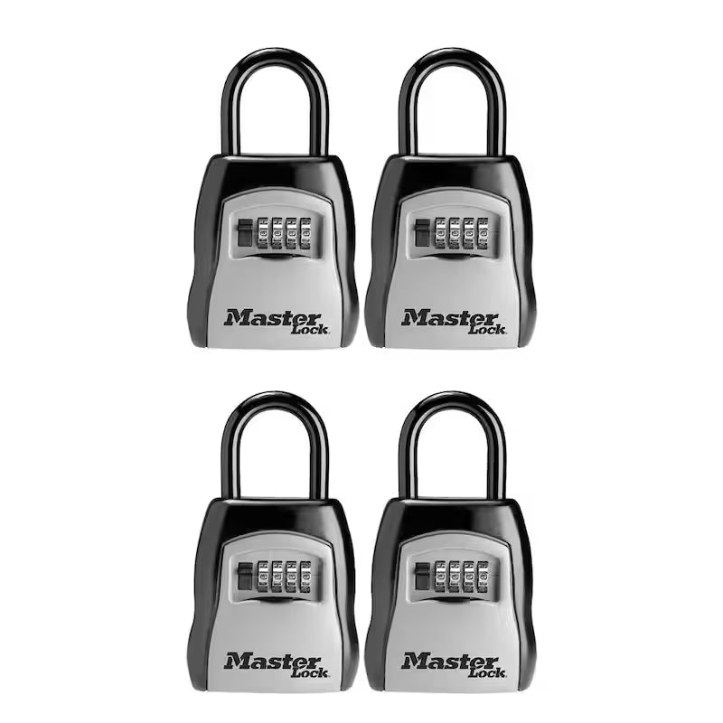 Lock Box, Resettable Combination Dials, 4 Pack W302