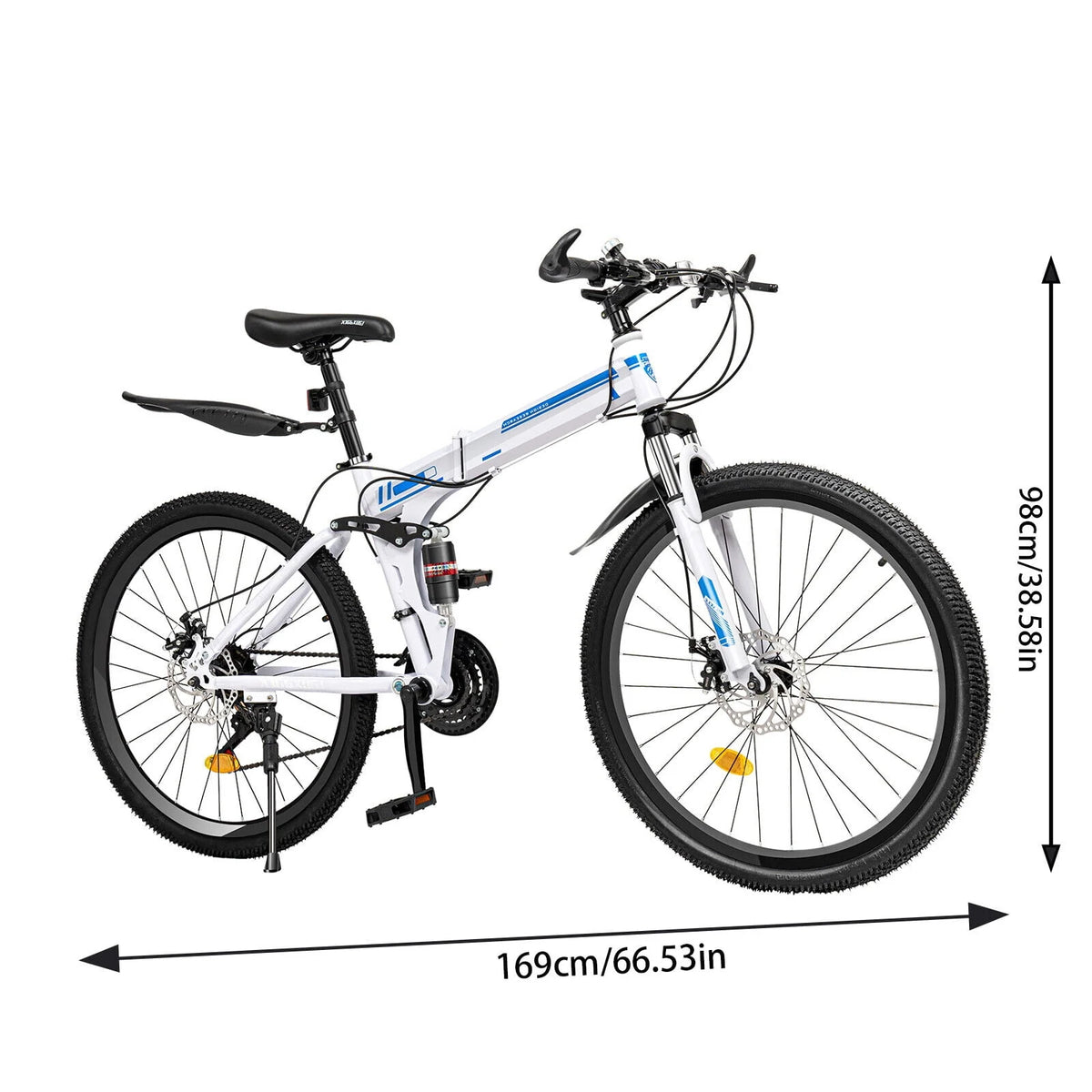 26 Mountain Bike 21-Speed Folding Dual Disc Brake Bicycle C12787