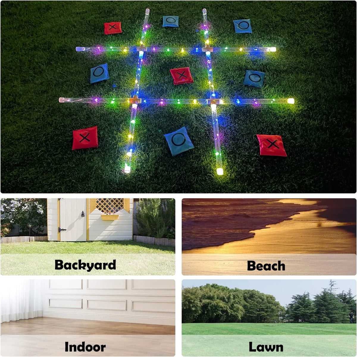 Giant Tic Tac Toe Yard Game with Light H454