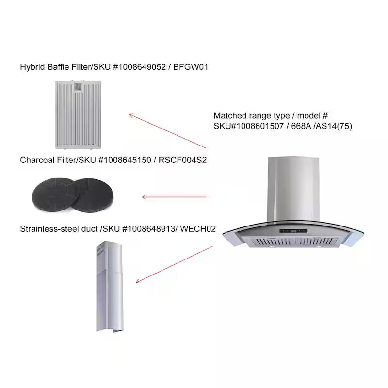 30 in. 500CFM Convertible Wall Mount Range Hood in Stainless Steel Z145570