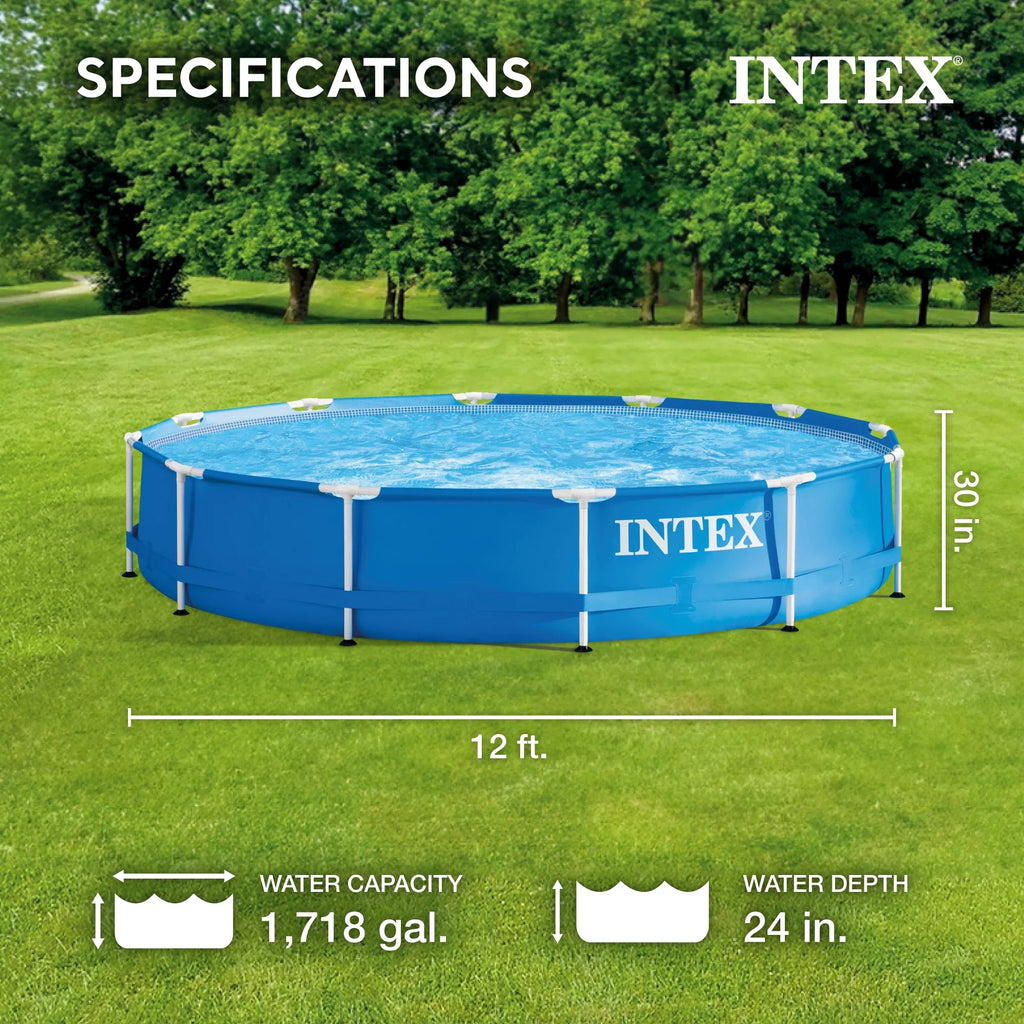 12' x 30 Metal Frame Round Above Ground Swimming Pool T574259