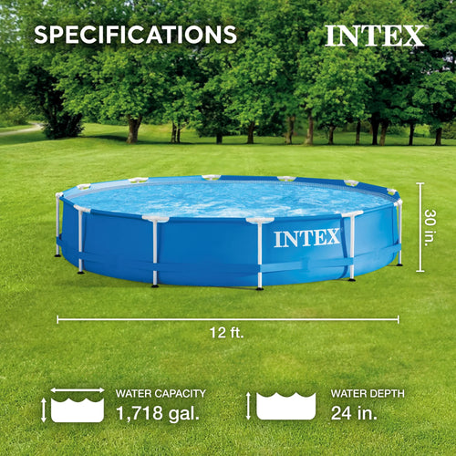 12' x 30 Metal Frame Round Above Ground Swimming Pool T574259