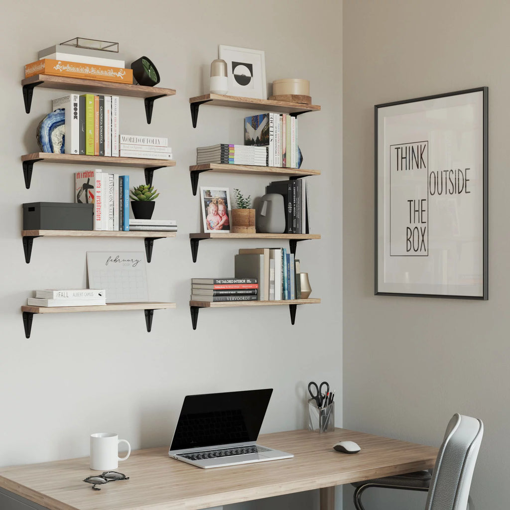 Set of 8 Black Floating Shelves X669