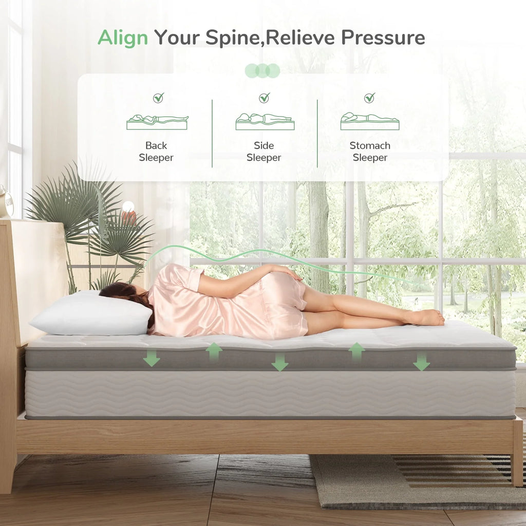 10 Memory Foam Pocket Spring Hybrid Mattress C72775