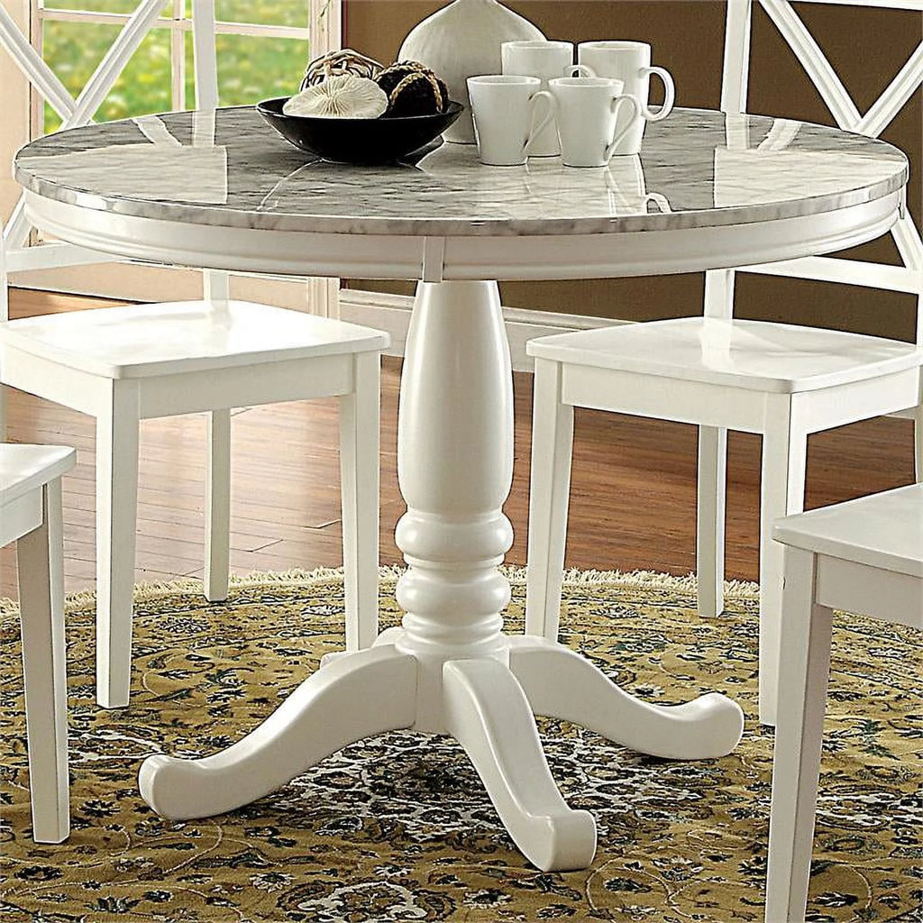 42-Inch White Wood Dining Table S6888