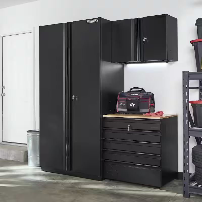 3-Piece Heavy Duty Welded Steel Garage Storage System in Black B1808