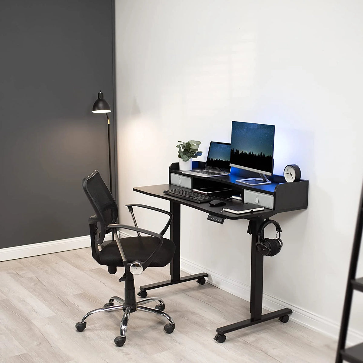 Height Adjustable Standing Desk with Storage Drawers H745481