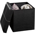 Black Folding Storage Ottoman Y440