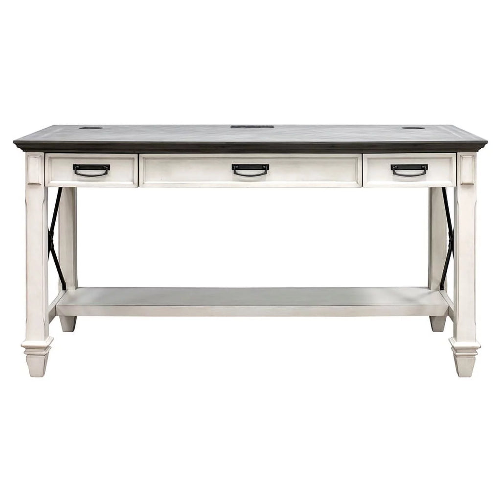 White Wood Height Adjustable Sit/Stand Desk D39175