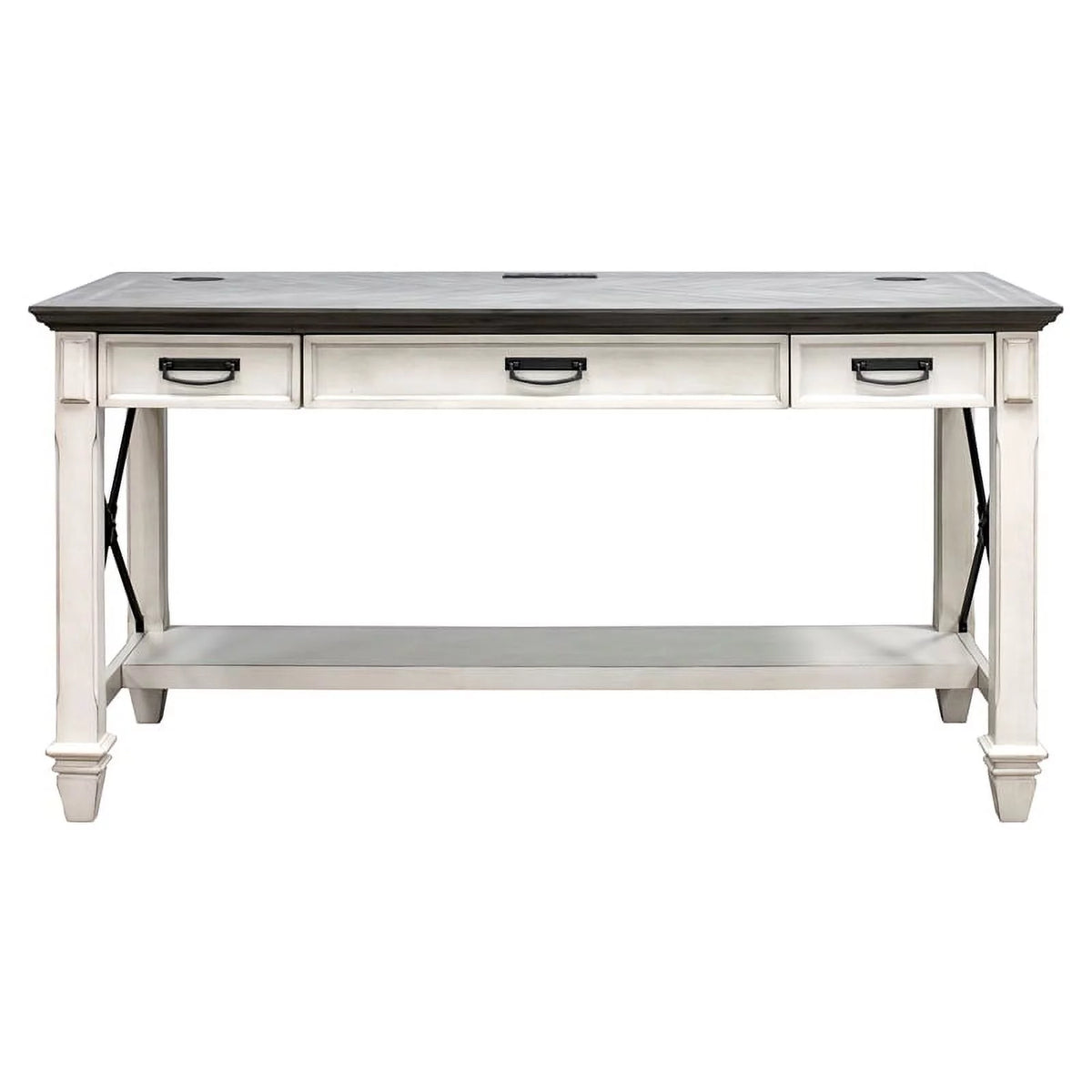 White Wood Height Adjustable Sit/Stand Desk D39175